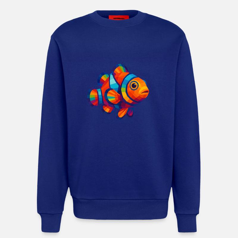 WPAP Polygon Stil Tiere - Clownfisch - Sweatshirt - made by SPREAD  - Iconic Blue