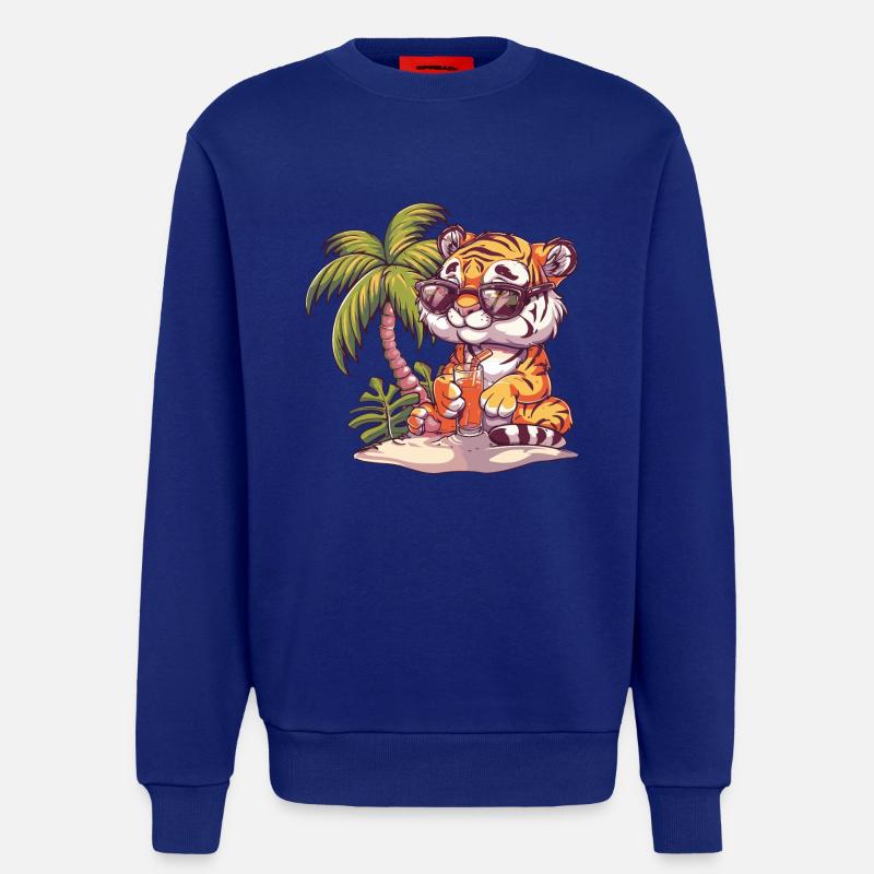 Tiger Sommer Strand Comic - Sweatshirt - made by SPREAD  - Iconic Blue