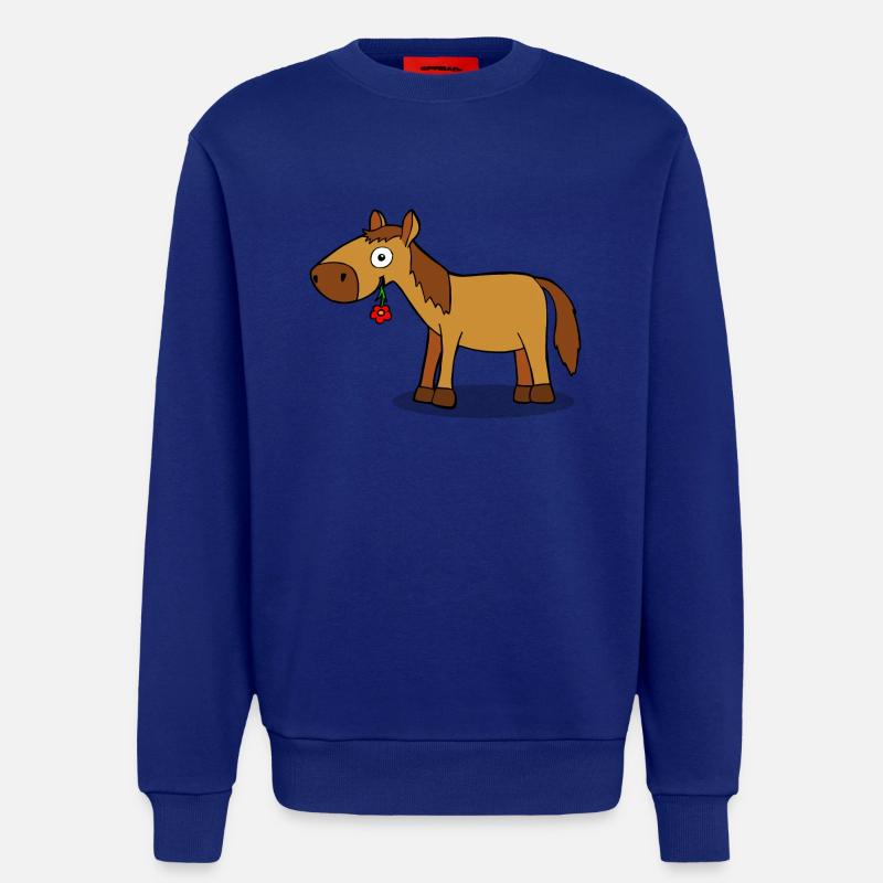 Pferd mit Blume - Comic - Sweatshirt - made by SPREAD  - Iconic Blue