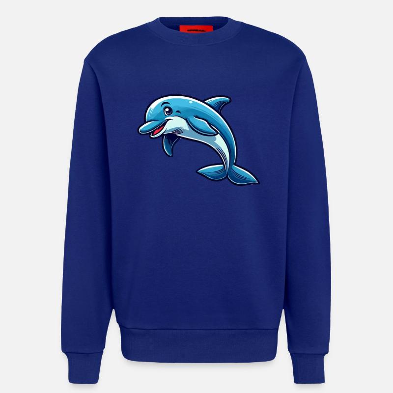 Delfin Delphin Comic - Sweatshirt - made by SPREAD  - Iconic Blue