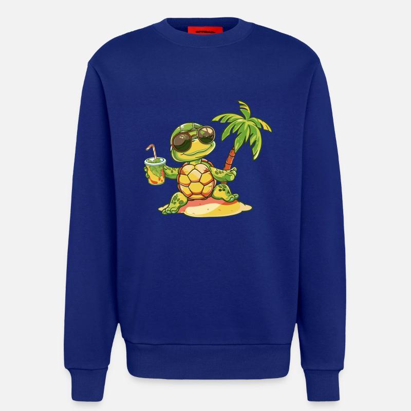 Turtle Summer Beach Comic - Sweatshirt - made by SPREAD - Iconic Blue