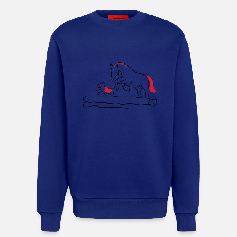 Springpferd mit Hund - Sweatshirt - made by SPREAD  - Iconic Blue