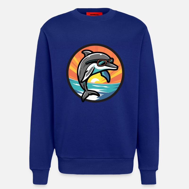 Delfin Cool Comic - Sweatshirt - made by SPREAD  - Iconic Blue