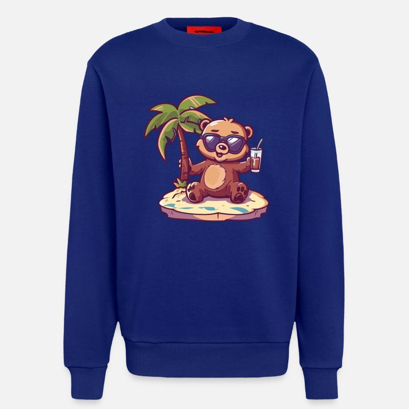 Bear Summer Beach Comic - Sweatshirt - made by SPREAD  - Iconic Blue