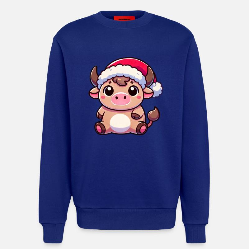 Süße Chibi Weihnachtskuh Cartoon Design - Sweatshirt - made by SPREAD  - Iconic Blue