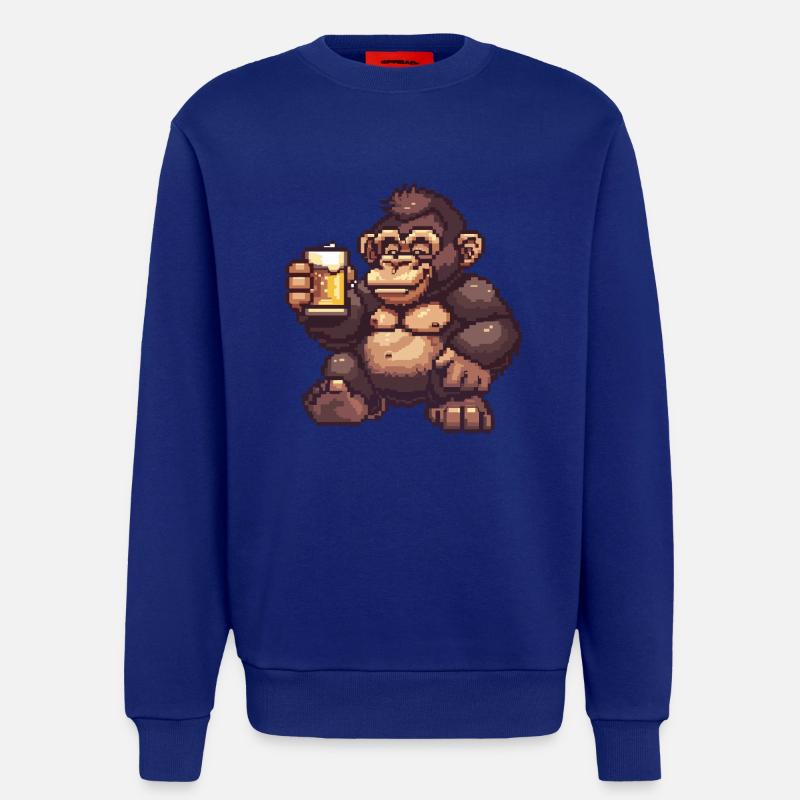 Gorilla Bier Pixel - Sweatshirt - made by SPREAD  - Iconic Blue