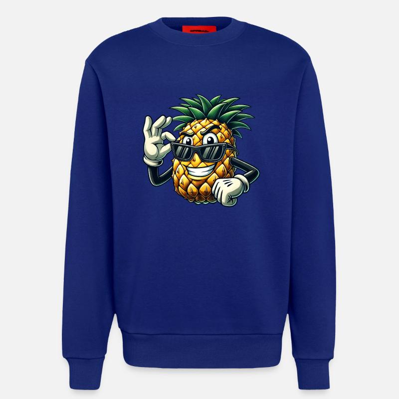 Pineapple Fruit Comic with Sunglasses - Sweatshirt - made by SPREAD  - Iconic Blue