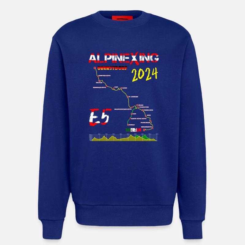 E5 Oberstdorf Merano 2024 - Sweat bio décontracté fabriqué en UE - Iconic Blue