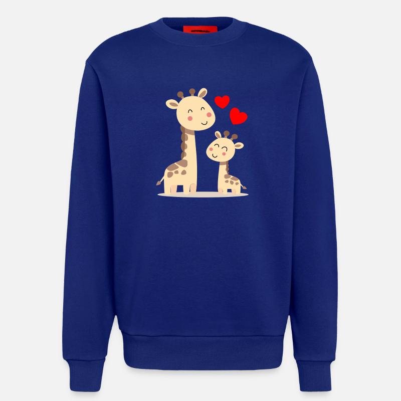 Baby Giraffe mit Mami Giraffe - Sweatshirt - made by SPREAD - Iconic Blue