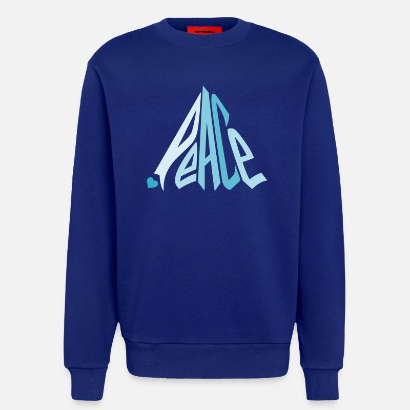 Peace Graffiti mit Herz in Blau - Sweatshirt - made by SPREAD  - Iconic Blue