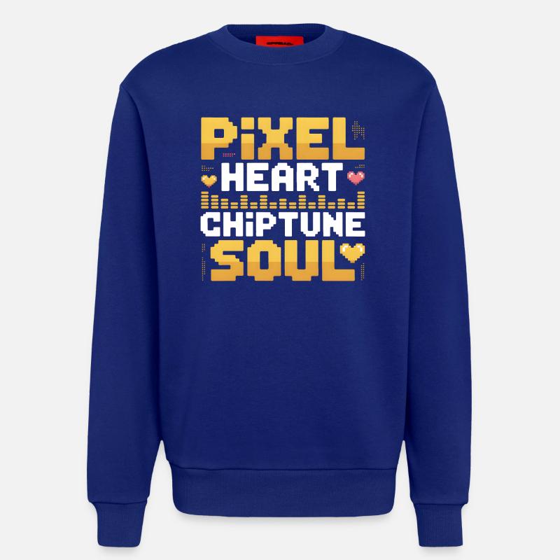 Pixelherz, Chiptune-Seele | 8-Bit Musik - Sweatshirt - made by SPREAD - Iconic Blue