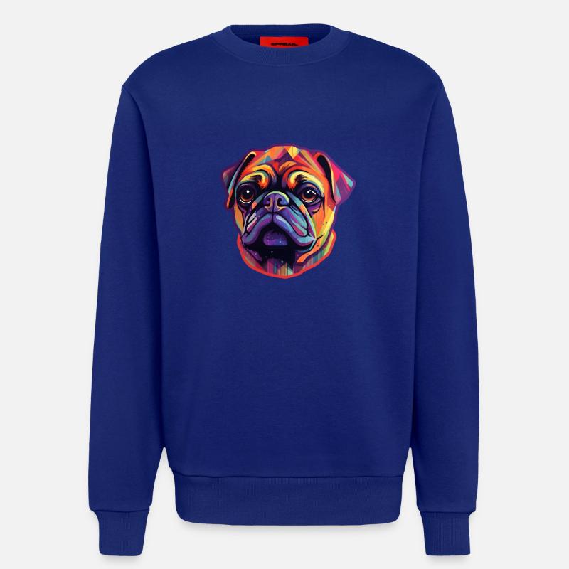 Mops Regenbogenfarben - Sweatshirt - made by SPREAD  - Iconic Blue