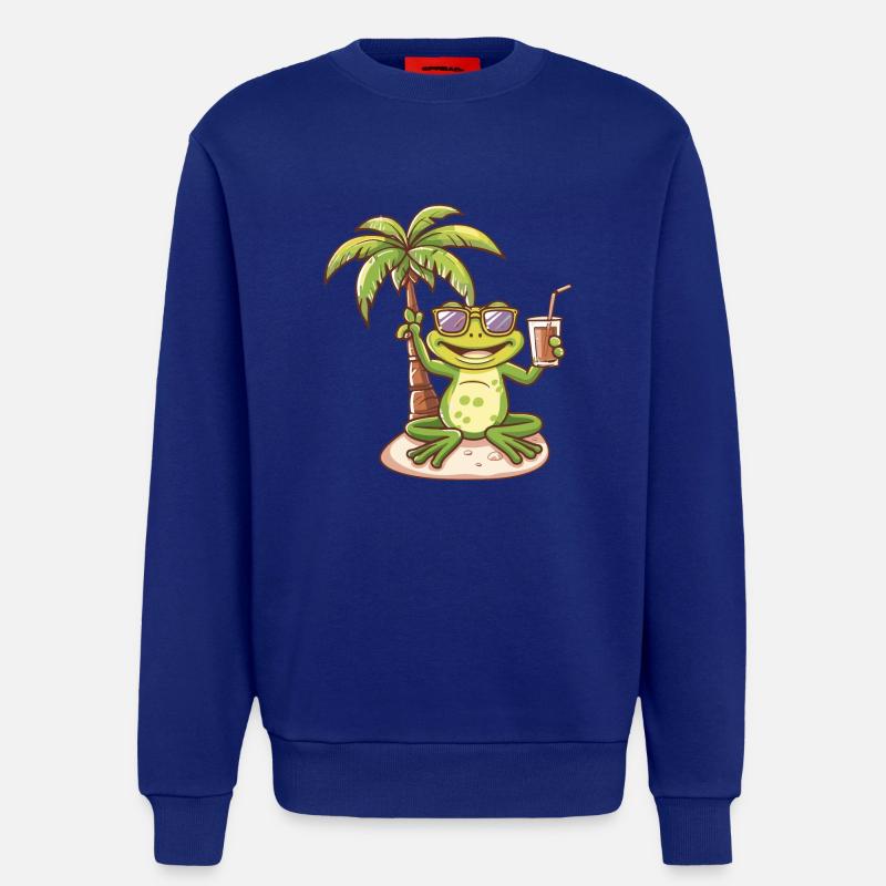 Frog Summer Beach Comic - Sweatshirt - made by SPREAD - Iconic Blue