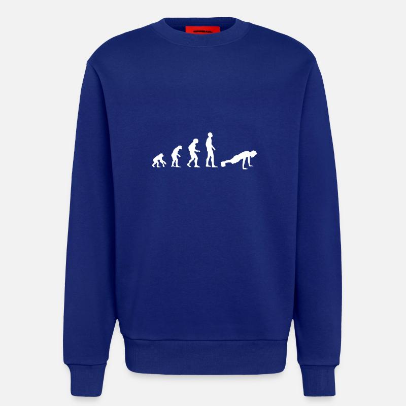 Evolution pushups - Sweatshirt - made by SPREAD  - Iconic Blue