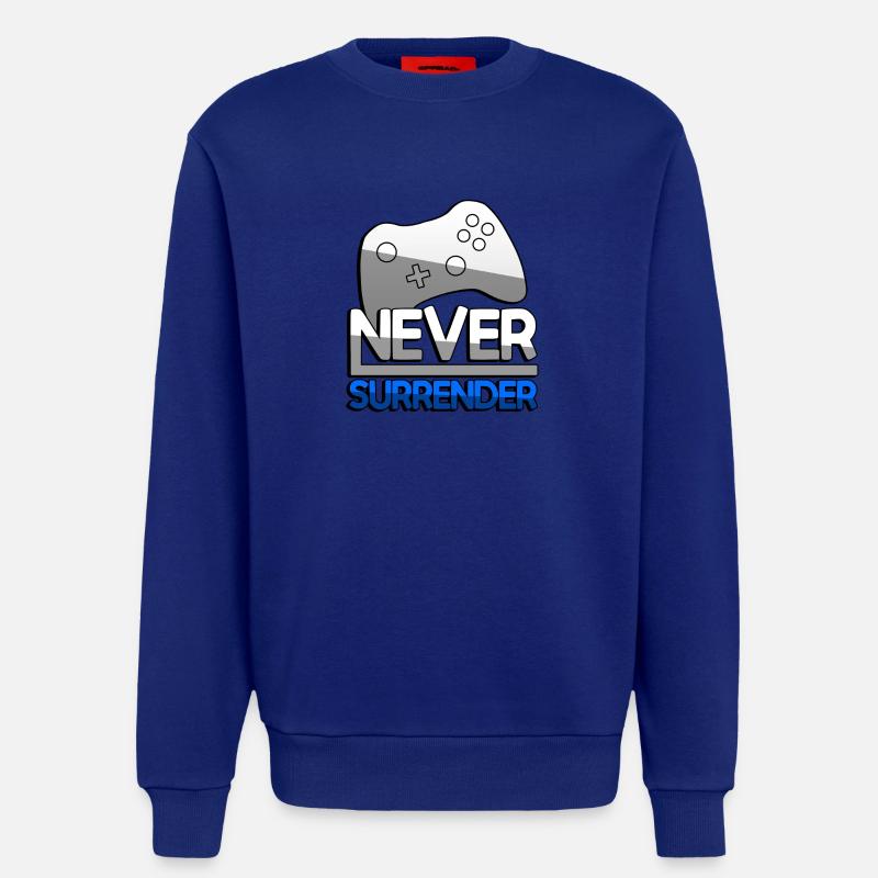 NEVER SURRENDER (Blau) + Controller - Gaming - Sweatshirt - made by SPREAD  - Iconic Blue