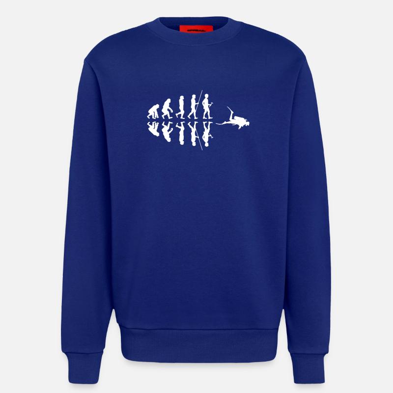 Diving - Diver - Scuba Diving - Evolution - Sweatshirt - made by SPREAD  - Iconic Blue