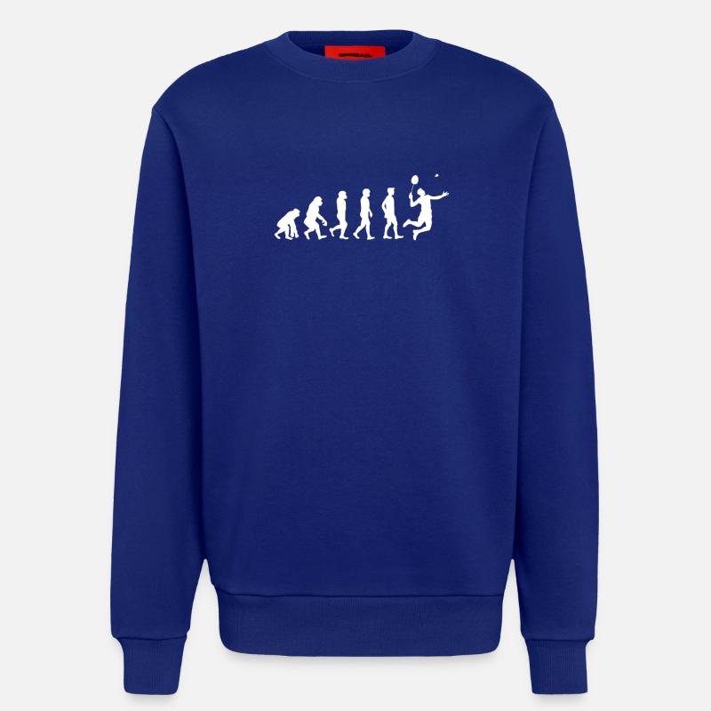 Badminton Evolution Geschenk - Sweatshirt - made by SPREAD  - Iconic Blue