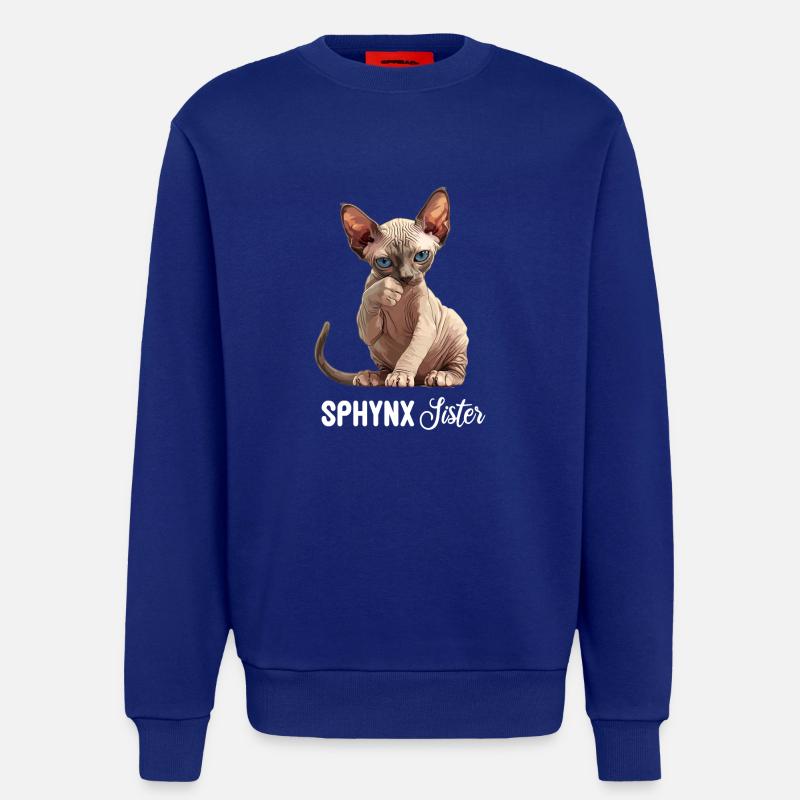 Sphynx Chaton Sphynx Chat - Sweat bio décontracté fabriqué en UE - Iconic Blue