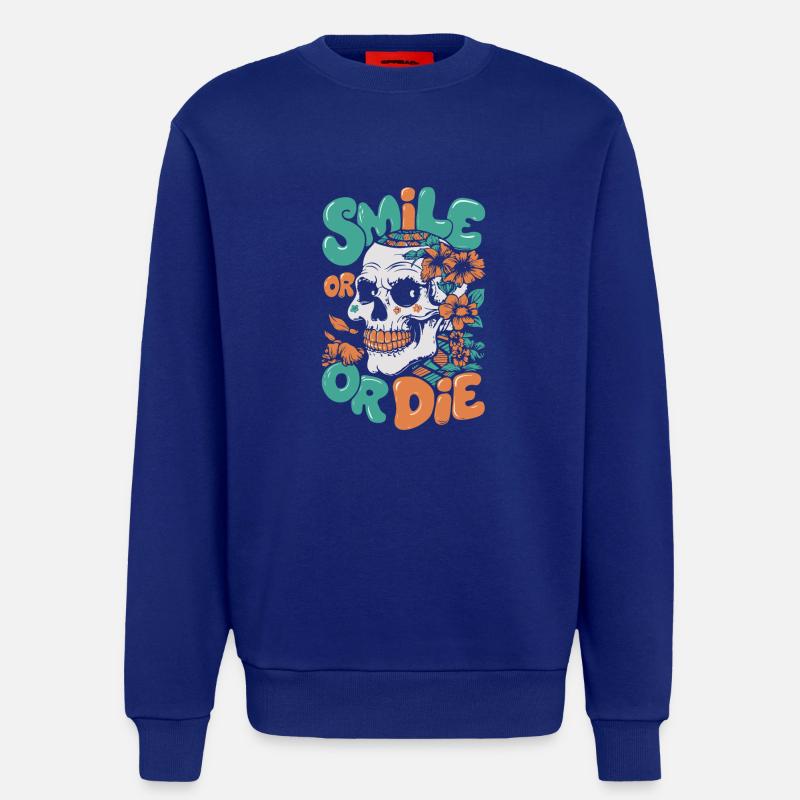LÄCHELN ODER STERBEN - Sweatshirt - made by SPREAD  - Iconic Blue
