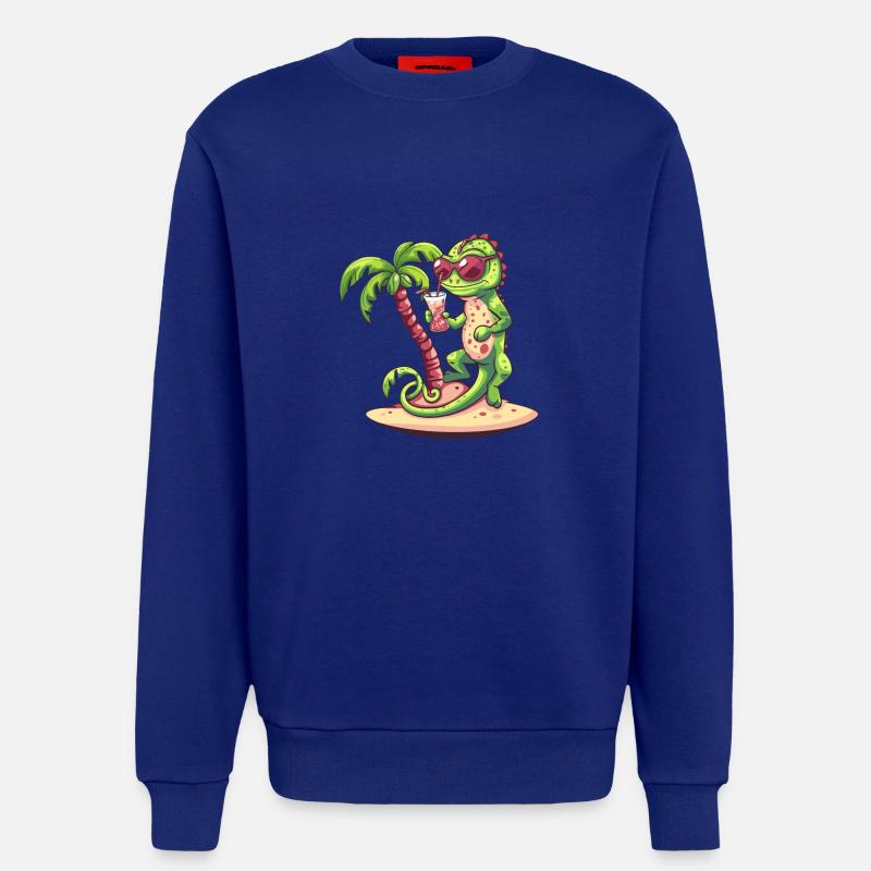 Chameleon Sommer Strand Comic - Sweatshirt - made by SPREAD - Iconic Blue