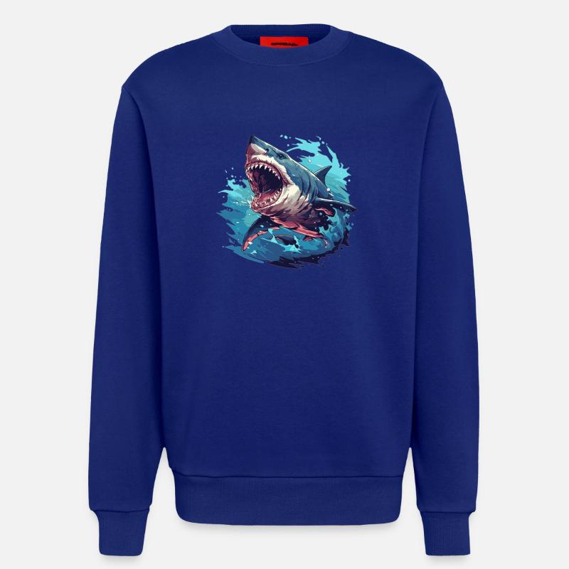 Requins Requin - Sweat bio décontracté fabriqué en UE - Iconic Blue