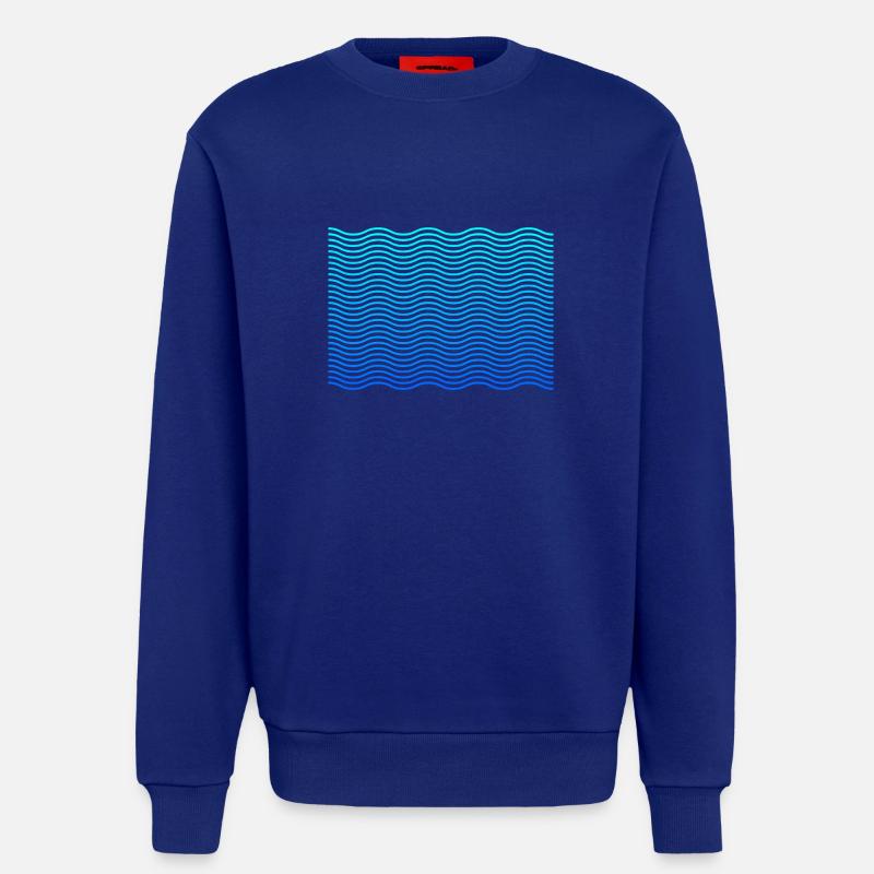 Conception de vagues de vagues - Sweat bio décontracté fabriqué en UE - Iconic Blue