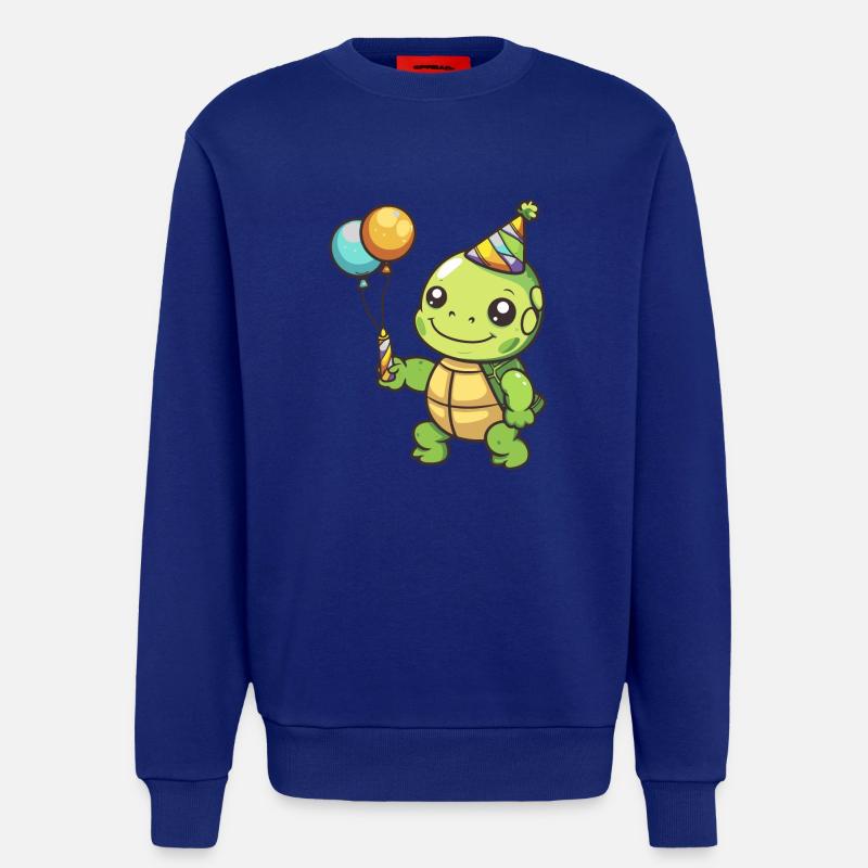 Turtle Birthday Comic - Sweatshirt - made by SPREAD  - Iconic Blue