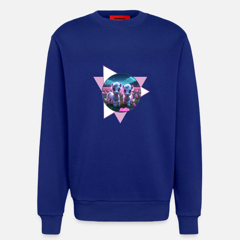 Two cute ponies - Sweatshirt - made by SPREAD  - Iconic Blue
