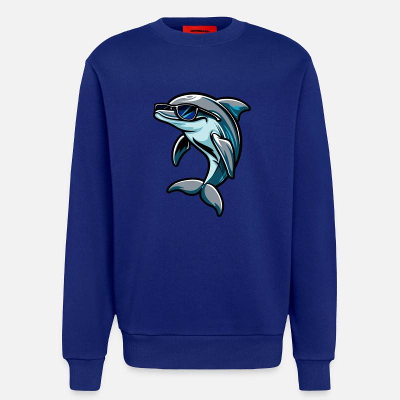 Dolphin Comic Cool - Sweatshirt - made by SPREAD - Iconic Blue