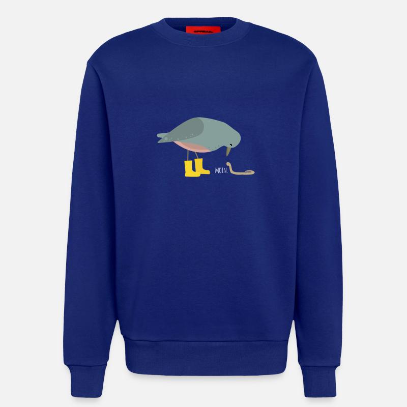 Pigeon with worm - Sweatshirt - made by SPREAD  - Iconic Blue