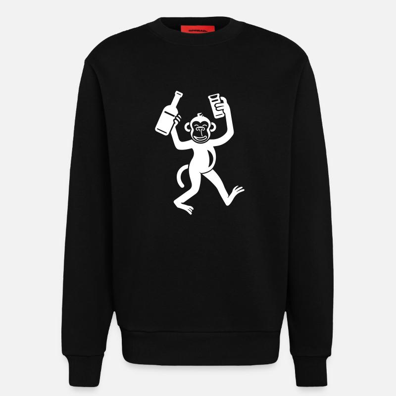 Affe Bier Lustig Junggesellenabschied - Sweatshirt - made by SPREAD  - SOLID BLACK