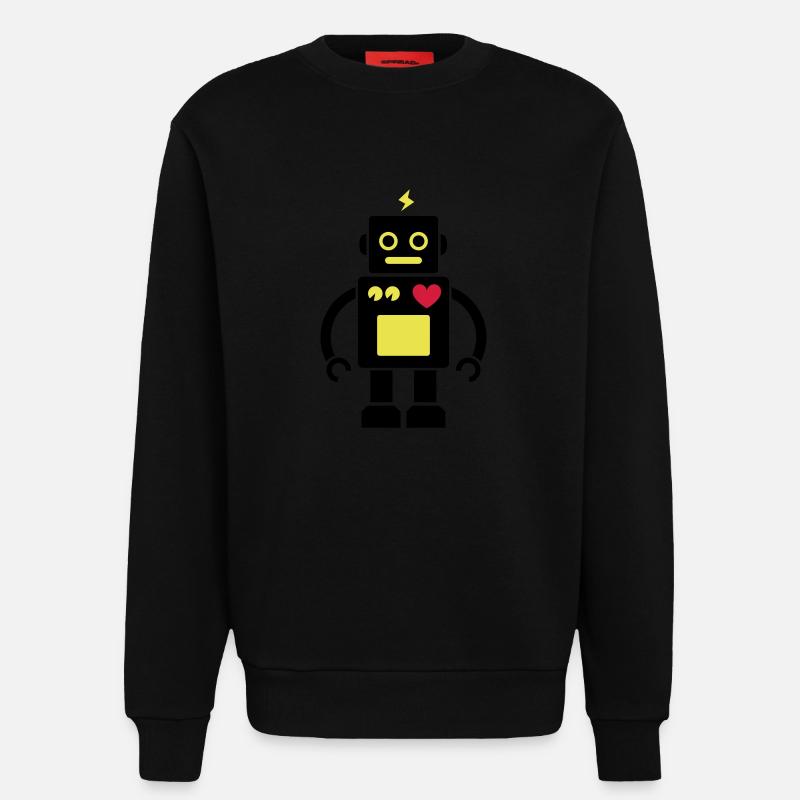 Roboter / Robot #2_3c - Sweatshirt - made by SPREAD  - SOLID BLACK