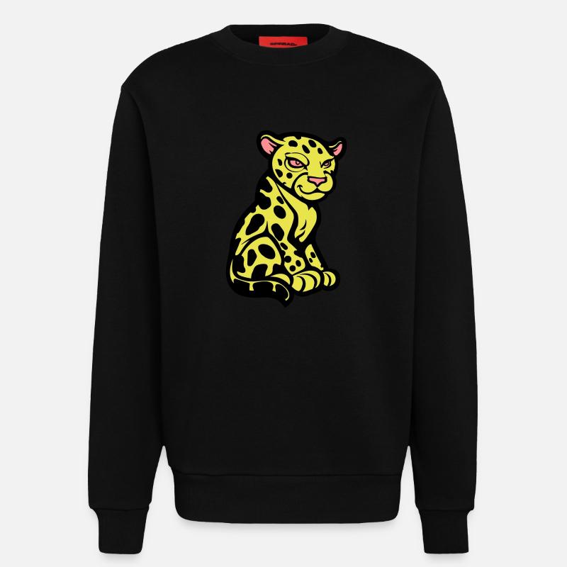 gepard tier comic - Sweatshirt - made by SPREAD  - SOLID BLACK