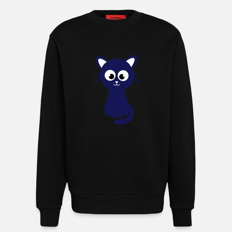 Funny sweet cat - Sweat bio décontracté fabriqué en UE - SOLID BLACK