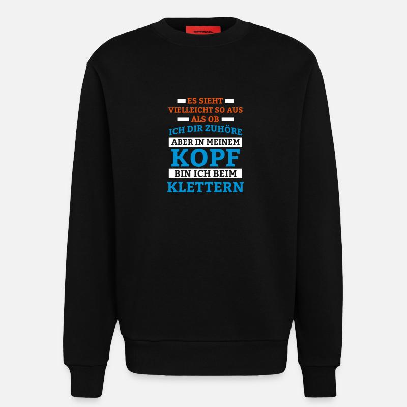 Klettern Sportart - Sweatshirt - made by SPREAD  - SOLID BLACK