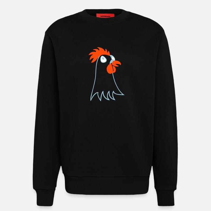 Henne / hen (Kopf, 3c) - Sweatshirt - made by SPREAD  - SOLID BLACK