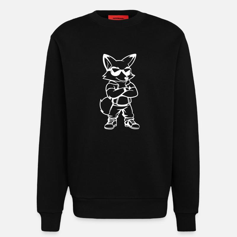 Fox Comic Lunettes de soleil - Sweat bio décontracté fabriqué en UE - SOLID BLACK