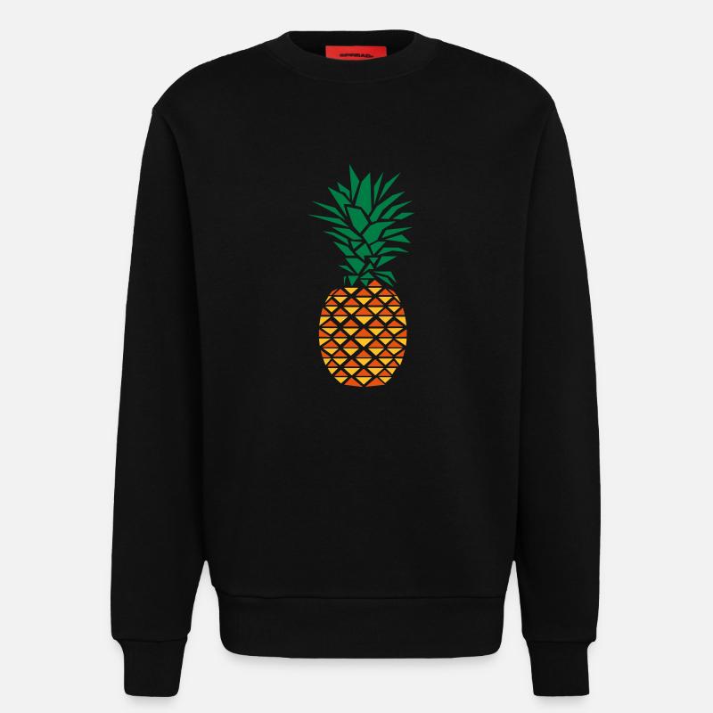Pineapple (Geometric Style) - Sweatshirt - made by SPREAD - SOLID BLACK