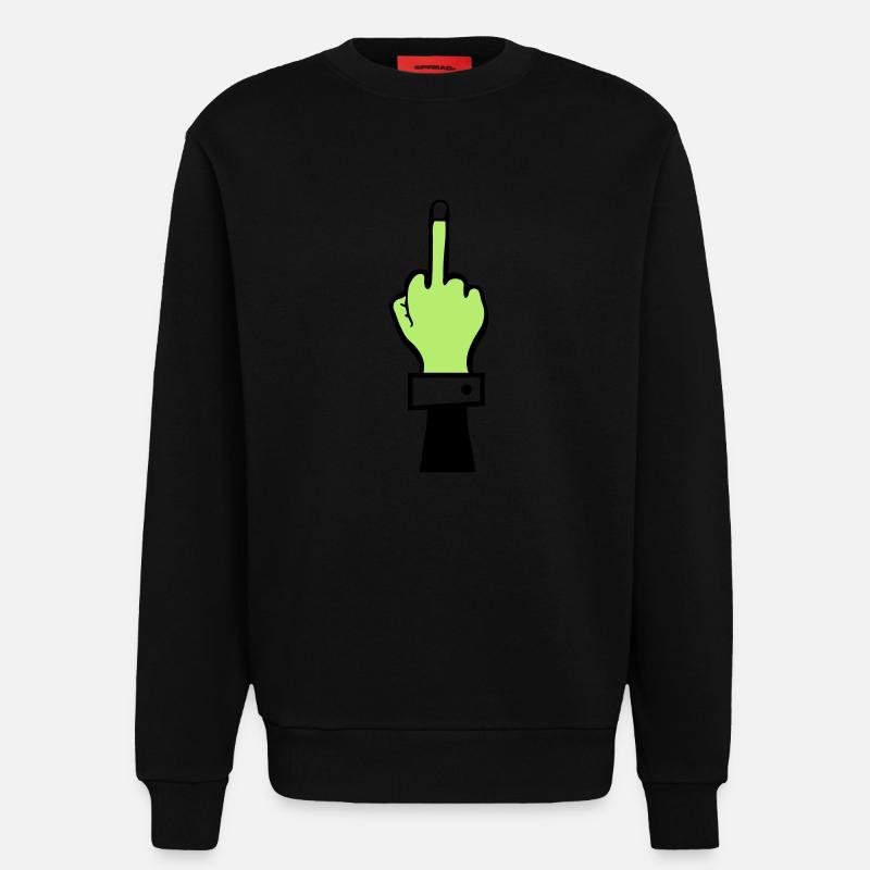 zombie hand mittelfinger - Sweatshirt - made by SPREAD  - SOLID BLACK