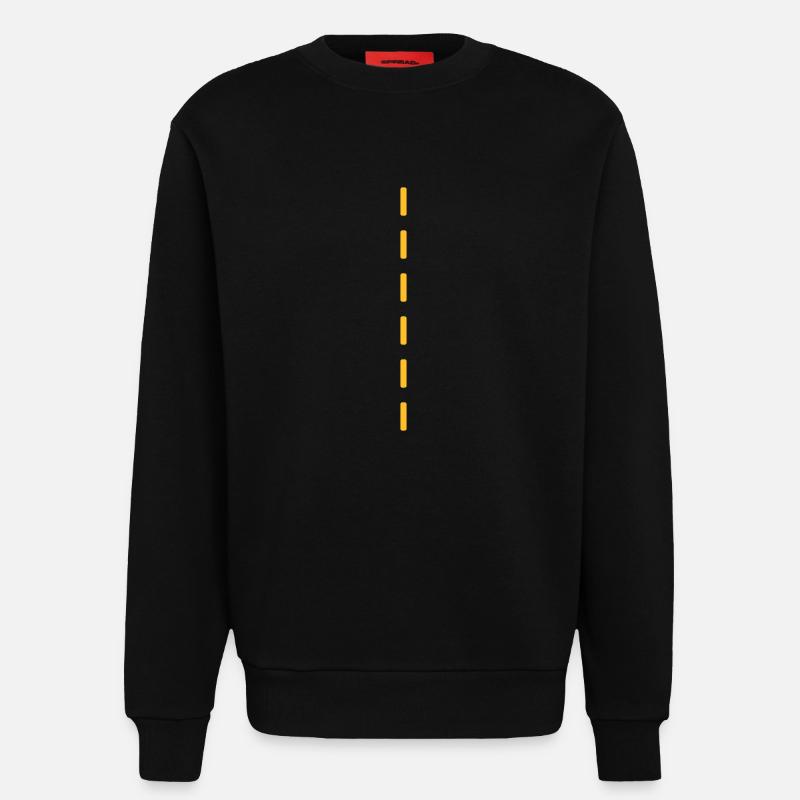 pointillés / dashed (1c) - Sweat bio décontracté fabriqué en UE - SOLID BLACK