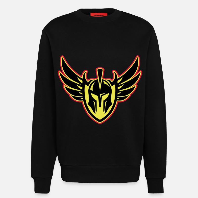 Spartan Warrior Helmet - Sweatshirt - made by SPREAD  - SOLID BLACK