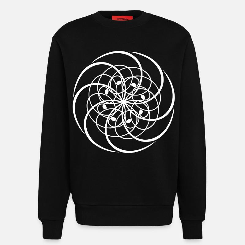 Mandala Vector Géométrique - Sweat bio décontracté fabriqué en UE - SOLID BLACK