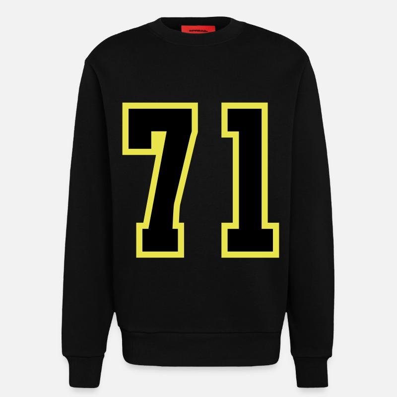 Maillot à 71 numéros - Sweat bio décontracté fabriqué en UE - SOLID BLACK