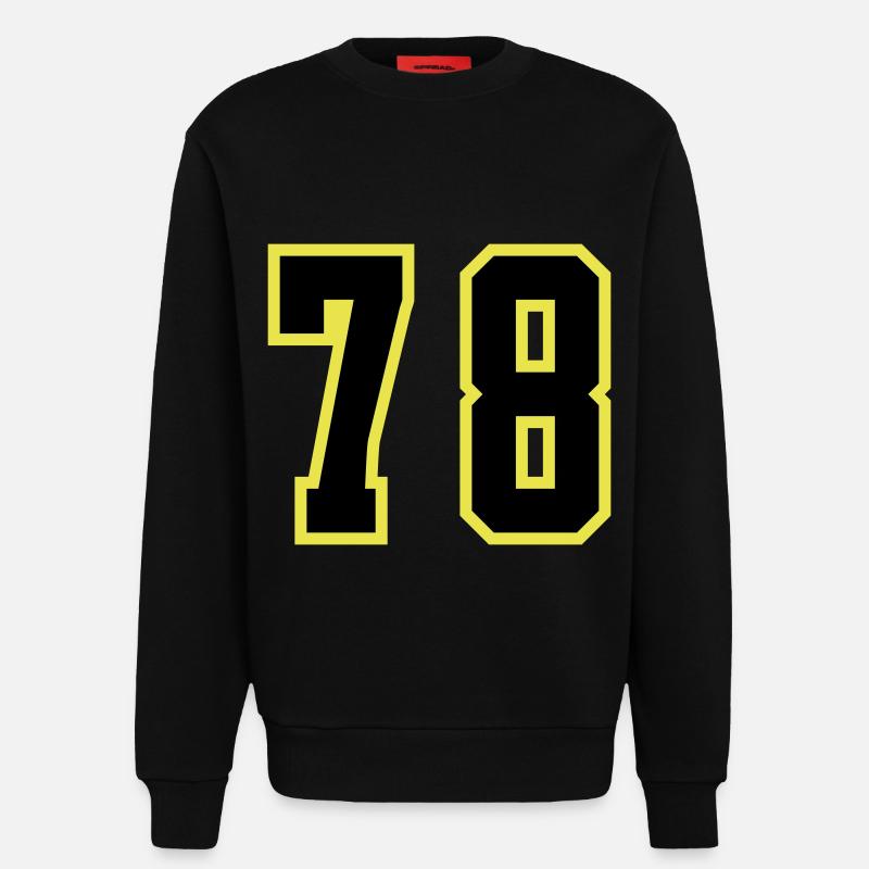 Maillot à 78 numéros - Sweat bio décontracté fabriqué en UE - SOLID BLACK