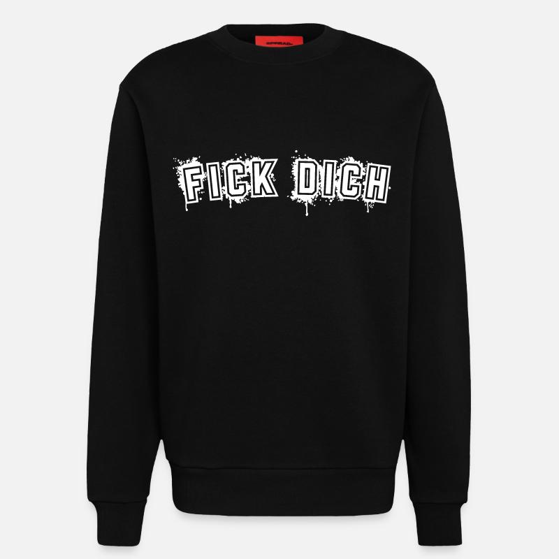 FICK DICH - Sweatshirt - made by SPREAD  - SOLID BLACK