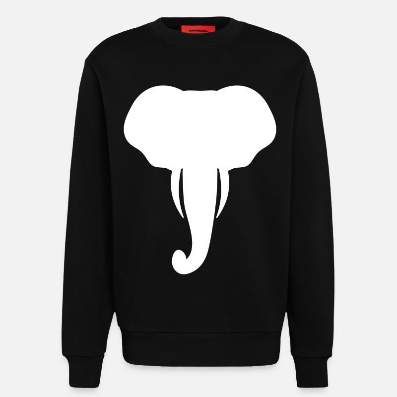 Cool Elephant Head Gift - Sweatshirt - made by SPREAD  - SOLID BLACK