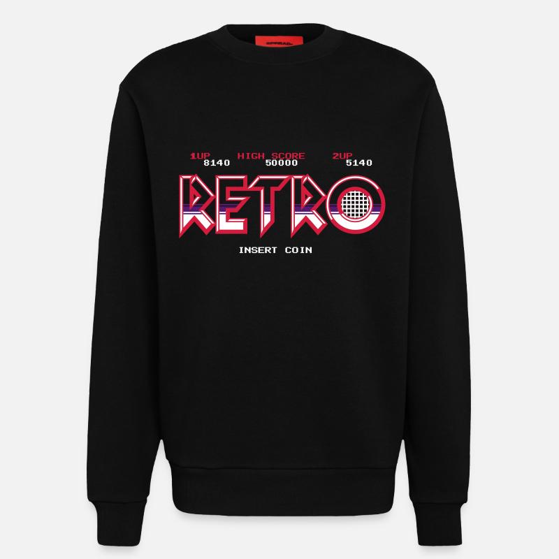 Retro - Sweatshirt - made by SPREAD  - SOLID BLACK
