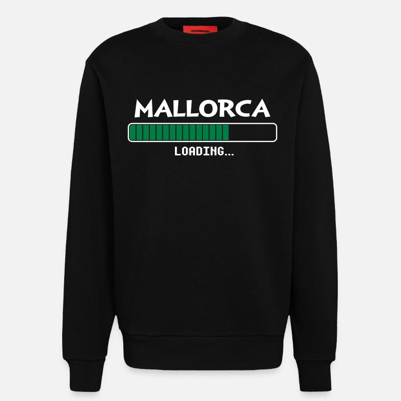 Mallorca loading loading bar - Sweatshirt - made by SPREAD  - SOLID BLACK