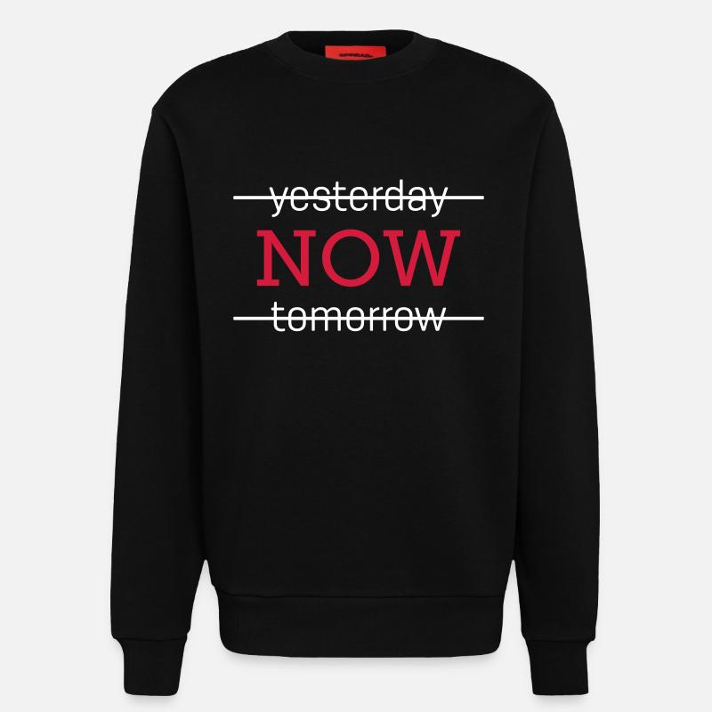yesterday NOW tomorrow - Sweatshirt - made by SPREAD  - SOLID BLACK
