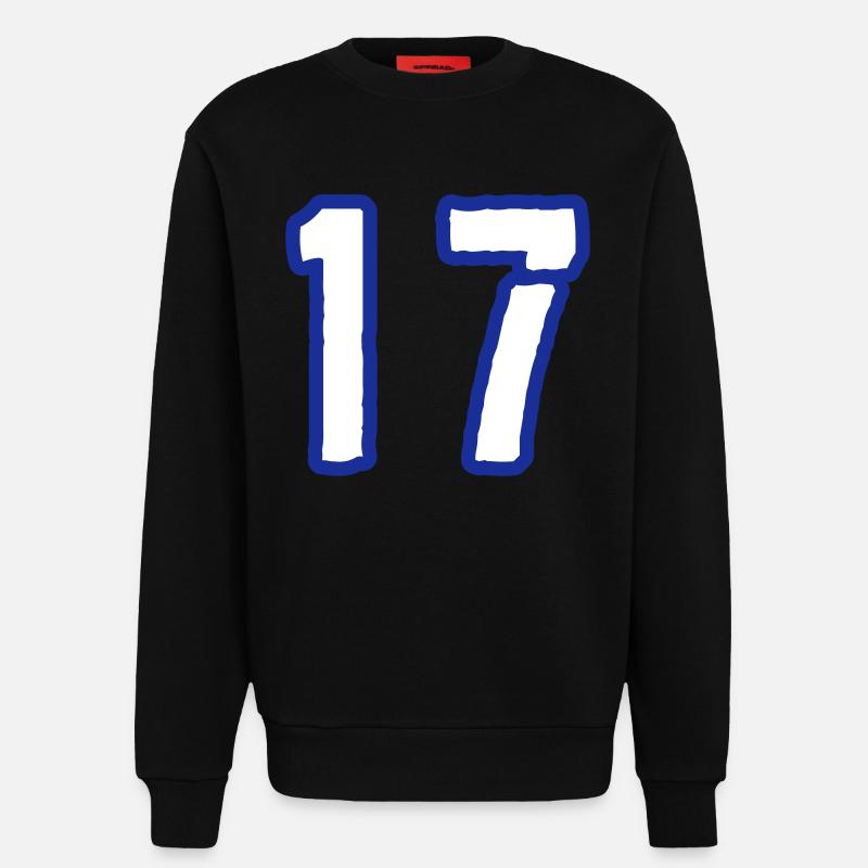 17 Symbole numérique - Sweat bio décontracté fabriqué en UE - SOLID BLACK